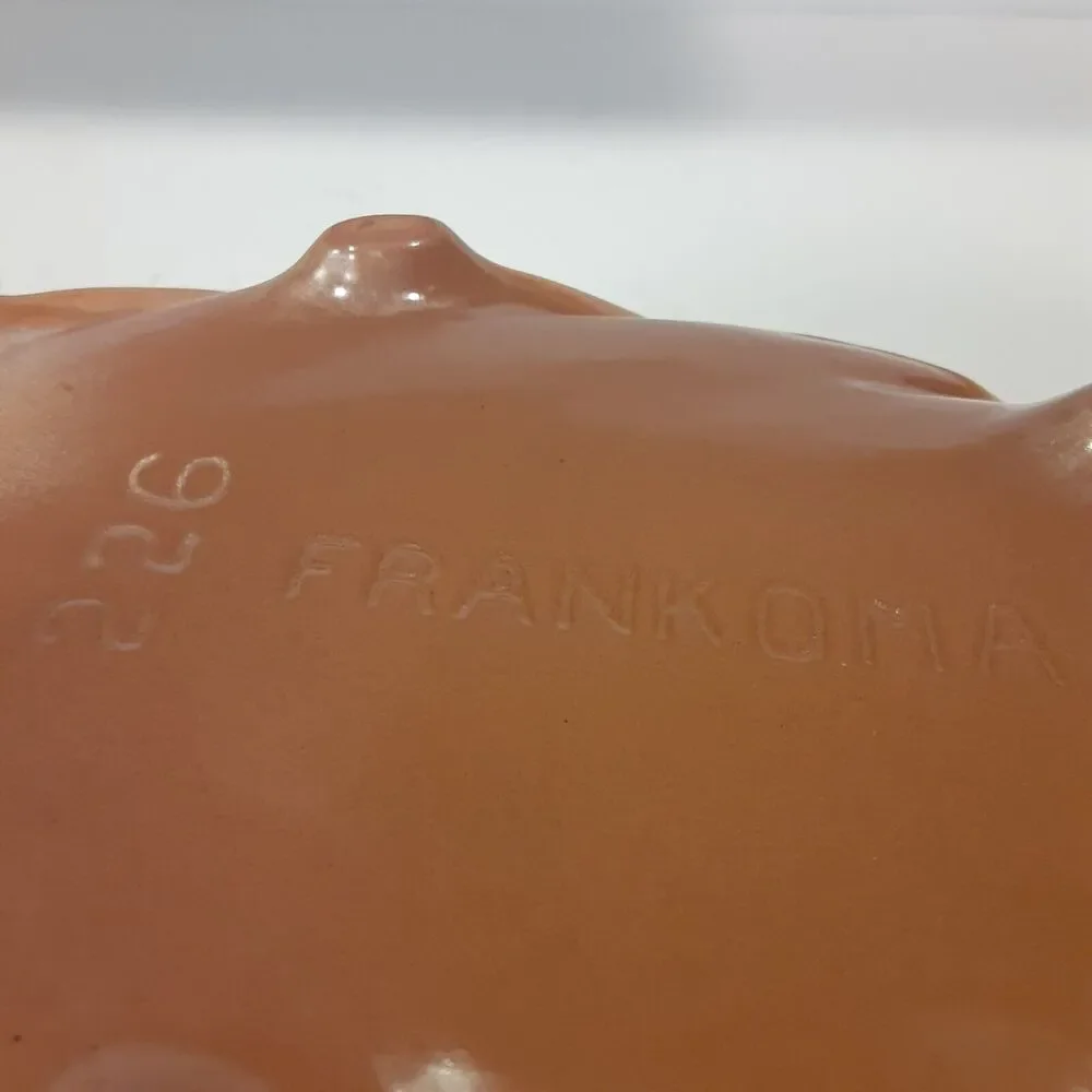Vintage Frankoma Pottery#226 Terracotta Peach Decorative Leaf Dish